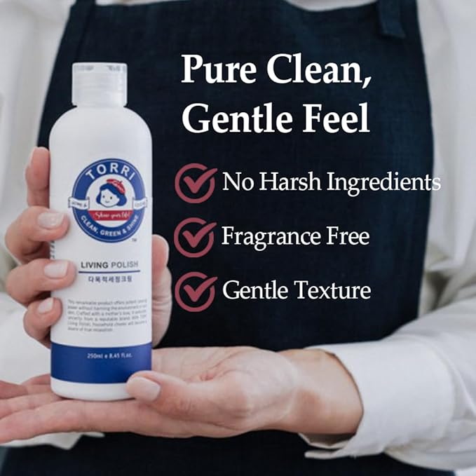 TORRI Living Polish Premium Multi Surface Cleaner & Water Stain Remover - Kitchen & Bathroom Polish for Stainless Steel, Marble, Granite, Quartz Countertops - Restores Shine, Removes Fingerprints