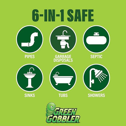 Green Gobbler Fruit Fly Killer+ - Kills Fruit Flies, Drain Flies & Sewer Flies, Gel Treatment for Use in Sinks & Pipes - Safe for Septic Systems, 32oz - Up to 8 USES (2 Pack)