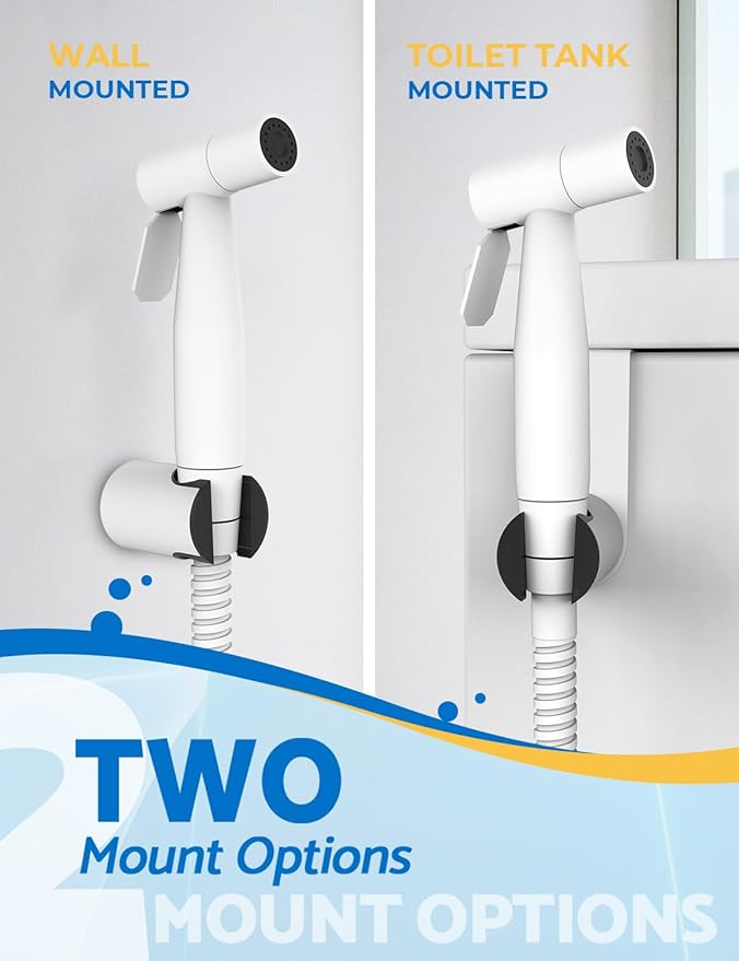 Matte White Handheld Bidet Sprayer for Toilet, Jet Sprayer for Toilet Muslim Shower, Adjustable Cloth Diaper Sprayer Bidets Attachment for Toilet, Bidet Hose for Feminine Wash
