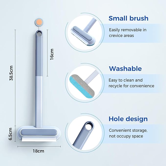 Jiexily 4 in 1 Cat and Dog Hair Removal Brush, 2025 New Multifunctional Pet Hair Remover with Extendable Long Handle, Washable Pet Hair Removal Tool for Furniture, Couch, Carpet, Clothes (1 Pcs)