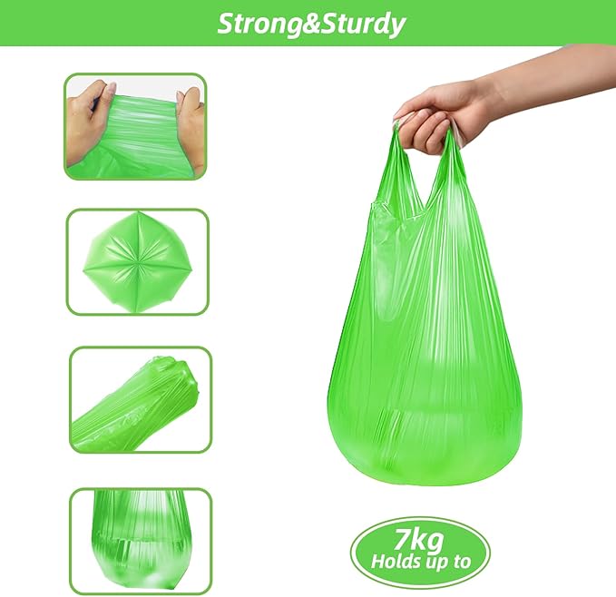 MakMeFre 5Rolls 4Gallon Portable Trash Bags,Thicken Small Garbage Bags for Office,Bedroom,Kitchen Waste Bin(150Counts,Colorful)