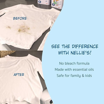 Nellie's Wow Stick - Stain Remover for Fabrics & Clothes - Cleans Grass, Makeup, Wine, Grease, Coffee, Blood for Laundry - Plant-Based (2.7 oz)