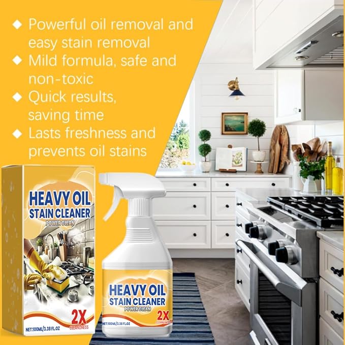 Kitchen Cabinet Cleaners and Polishers, All Purpose Kitchen Heavy Oil Cleaning Agent, Multi-effect Powerful Kitchen Heavy Grease Cleaner for Pots and Pans, Countertops (1pcs)