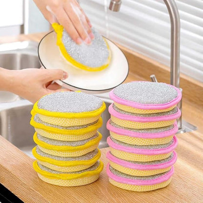 20 Pcs Washing Dishes Sponges Double-Sided Dishwashing Sponge Scrubber Round Non-Scratch Scrub Sponges Pads Kitchen Cleaning Tools for Dishes, Pots, Pans, Sink, Basin