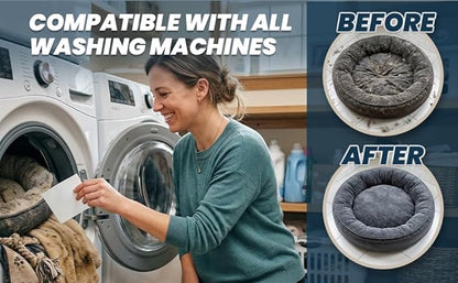 Pet Laundry Detergent Sheets Enzyme Based Odor & Pet Urine Remover-Pet Safe Laundry Sheets-Stain Eliminator-HE Washer Friendly-60 Loads-Carpet & Upholstery Cleaner