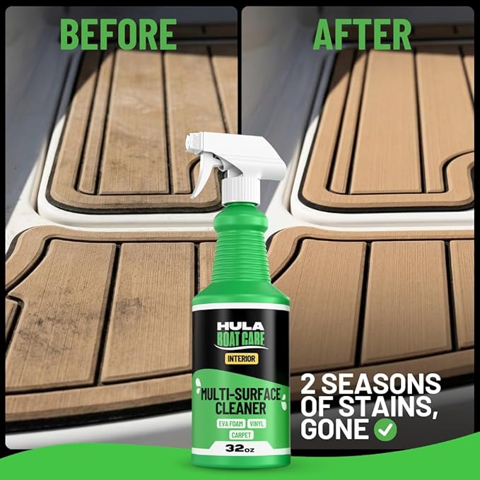 Hula Multi-Surface Cleaner — EVA Foam, Vinyl and Carpet, 32 oz — Boat Deck, Sea Deck and Marine Interior Cleaner, Biodegradable, Made in USA