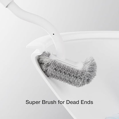 Toilet Cleaner Brush, Diveotree Toilet Brush and Holder for Dead Corner Cleaning, Wall Mounted Toilet Bowl Brush for Bathroom Decor, Toilet Scrubber Brush for Home/Hotel (White, Square-1pack)