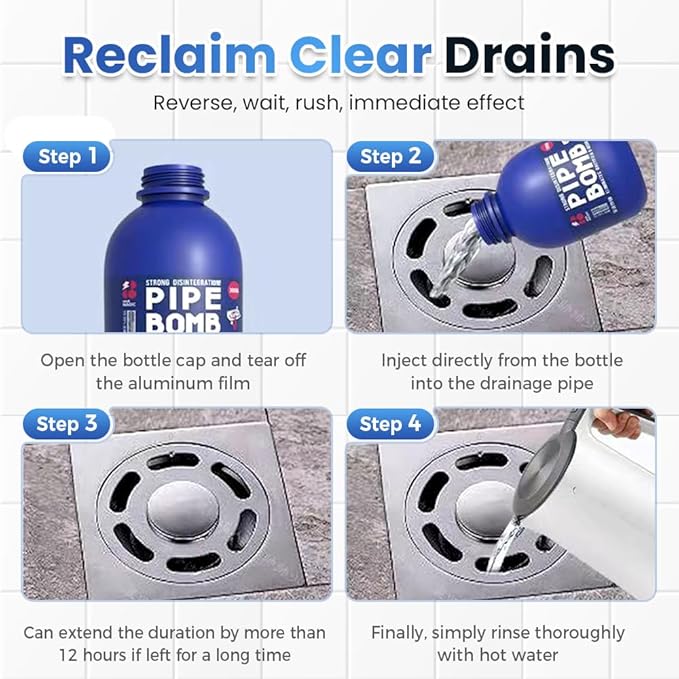 Drain Clog Remover Powerful Unclogging Sink Hair Cleaner for Kitchen, Shower Pipes and Drains (one size 3-3)