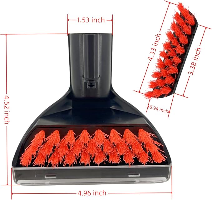 Upgraded 5.3in 1400B Little Green Machine Multi-Purpose Tools Stair Brush Replacement Parts Compatible for 1400B 3194 3353 2458 3588F 1986 1425 2513E 3624 Tough Stain Brush Tool Attachments(Black 1+2)