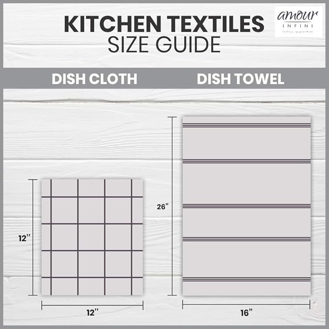 AMOUR INFINI Kitchen Towels Pack of 4 - Absorbent, Quick Drying Premium Cotton Tea Towel - Kitchen Linens 16x28 Inch Dish Towels with Hanging Loop (Green)