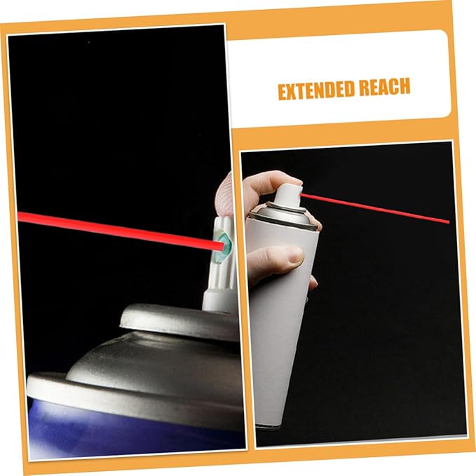TEHAUX 40Pcs Plastic Spray Can Extension Tube for Rust Remover Long Nozzle for Hard to Reach Areas Lightweight Leakproof Design for Spraying