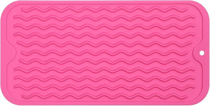 MicoYang Silicone Dish Drying Mat for Multiple Usage,Easy clean,Eco-friendly,Heat-resistant Silicone Mat for Kitchen Counter or Sink,Refrigerator or Drawer Liner Rose S 12 inches x 6 inches