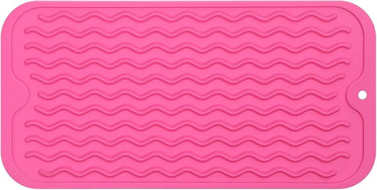 MicoYang Silicone Dish Drying Mat for Multiple Usage,Easy clean,Eco-friendly,Heat-resistant Silicone Mat for Kitchen Counter or Sink,Refrigerator or Drawer Liner Rose S 12 inches x 6 inches