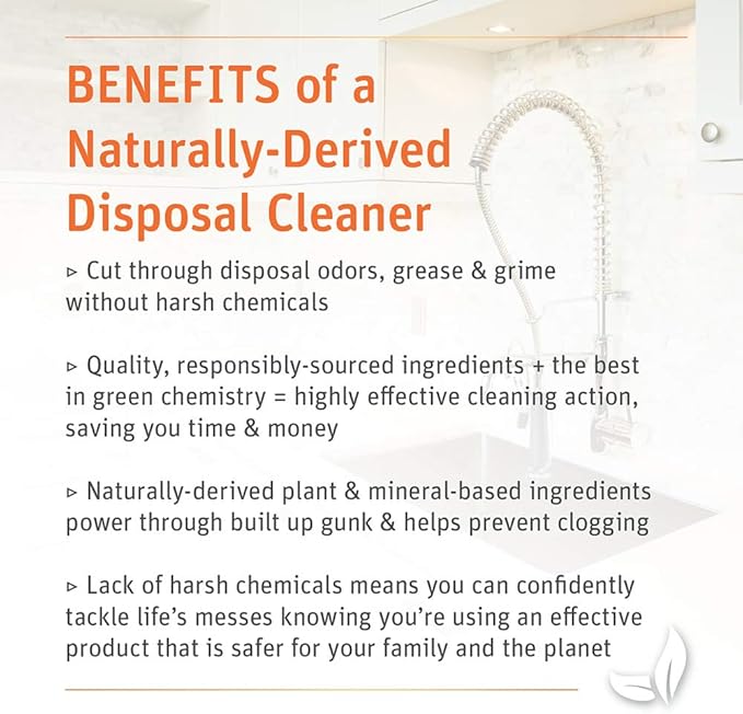 Grab Green Naturally-Derived, Tangerine with Lemongrass, 12 Pods (4-Pack), Mineral-Based Garbage Disposal Cleaner & Freshener