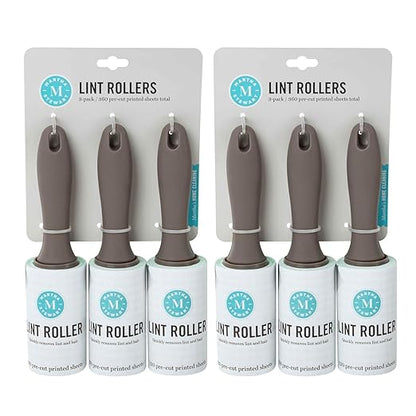 Martha Stewart Lint Rollers, Gingham Pattern, 120 Sheets Per Roll, 6 Count – Extra Sticky Lint Remover for Clothes, Upholstery & More