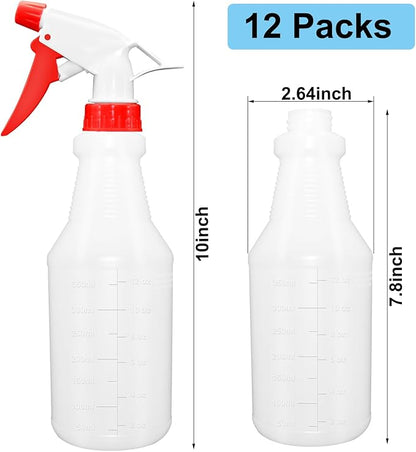 12 Pcs Spray Bottles for Cleaning,Refillable Empty Spray Bottles for Cleaning Solutions, 16 Oz Spray Bottle for Garden, Plants, Water, Kitchen and Commercial