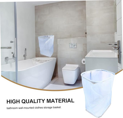 Vaguelly Folding Wall-Mounted Clothes Basket Breathable Bathroom Laundry Hamper Space-Saving Storage Organizer for Dirty Clothes
