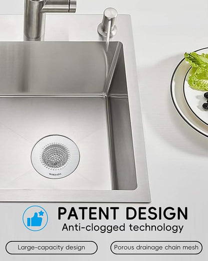 wokdada 4 PCS Kitchen Sink Drain Strainer, Flippable Mesh Sink Strainer, 304 Stainless Steel Sink Screen, Easy Clean Large Basket Strainer, Anti-Clog Garbage Disposal Cover Fit for Standard Sink Drain