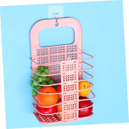 Mobestech 1pc Foldable Wall-mounted Multifunctional Basket Laundry Container Sundries Organizer for Home Storage Stylish Design Hollow View for Easy Access