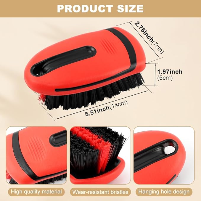 Carpet Brush, Scrub Brush Carpet Scrubber Stiff Bristle Detailing Scrub Brushes, Carpet Cleaning Brush, Cleaning Brush Interior Leather Brushfor Car and Home(Color:Red)