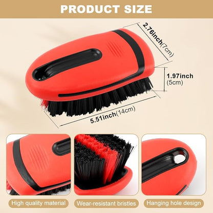 Carpet Brush, Scrub Brush Carpet Scrubber Stiff Bristle Detailing Scrub Brushes, Carpet Cleaning Brush, Cleaning Brush Interior Leather Brushfor Car and Home(Color:Red)