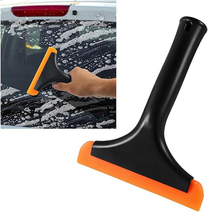 Small Silicone Window Squeegee, 5.9 Inch Car Windshield Water Blade Squeegee with Non-Slip Handle, All-Purpose Cleaning Squeegee for Car Windshield, Window, Mirror (Black)