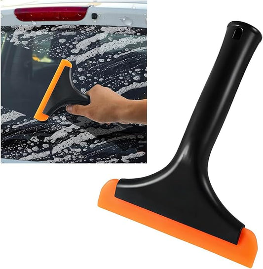 Small Silicone Window Squeegee, 5.9 Inch Car Windshield Water Blade Squeegee with Non-Slip Handle, All-Purpose Cleaning Squeegee for Car Windshield, Window, Mirror (Black)