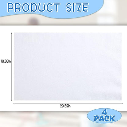 4 Pack Extra Large Microfiber Cleaning Cloths 20"x30", Lint-Free Reusable Towels for Home, Glass, Windows, Office, Kitchen, Bathroom – White