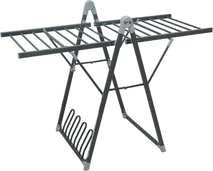 Electric Heating Clothes Drying Rack,Foldable Clothes Drying Rack,Suitable for Drying Clothes, Shoes and Socks.Plug & Play,Space Gray,Aluminum Alloy,One-Click Switch(39.37×52.56×25.98in)