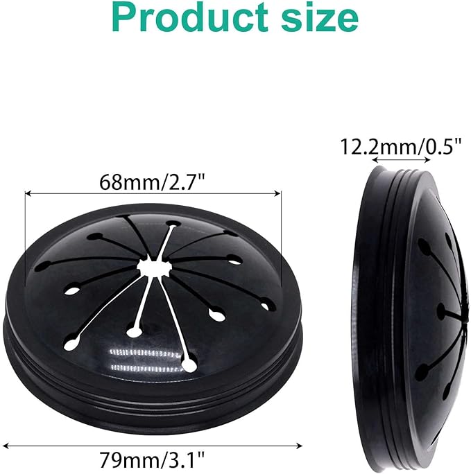 2pcs 3-1/8" Garbage Disposal Splash Guard, Quiet Garbage Guard Disposal Drain Cover Garbage Disposals Rubber Drain Plugs Sink Splash Guard Replacement (Style B)