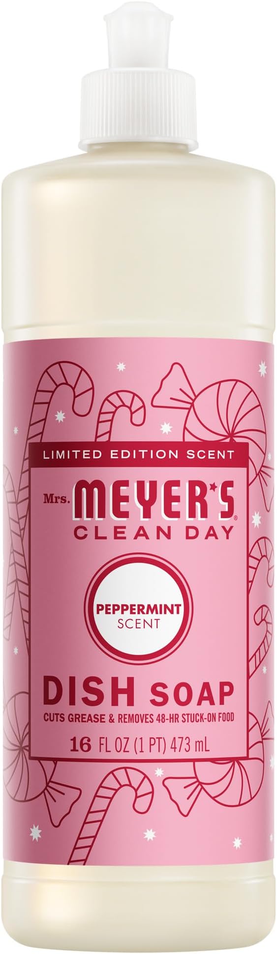 MRS. MEYER'S CLEAN DAY Liquid Dish Soap, Limited Edition Peppermint, 16 fl. oz
