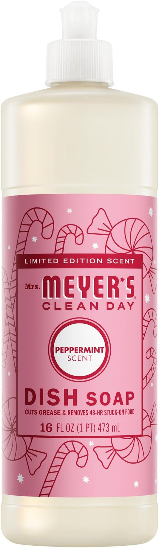 MRS. MEYER'S CLEAN DAY Liquid Dish Soap, Limited Edition Peppermint, 16 fl. oz