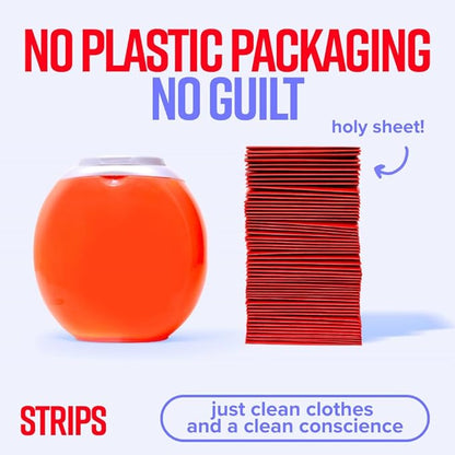 STRIPS Laundry Detergent Sheets Fresh Linen Travel Pack (3ct, 6 loads) Eco Liquidless Soap, Travel-Friendly, Dissolves in Hot & Cold, Hypoallergenic, Tackles Tough Stains & Odors