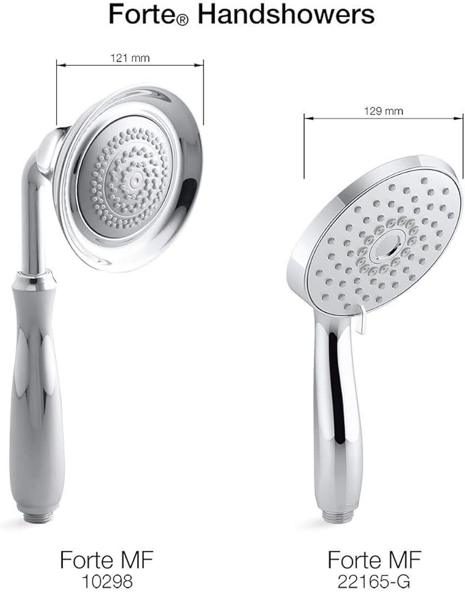 KOHLER 22165-G-BV Forte Multifunction Handshower, Handheld Showerhead with 3 Spray Settings, 1.75 GPM, Vibrant Brushed Bronze