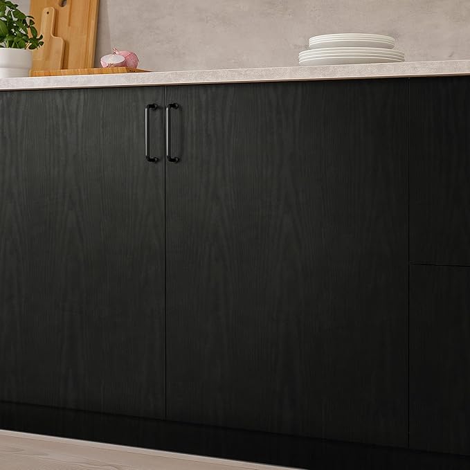 Heroad Peel and Stick Wallpaper Wood Contact Paper Wood Wallpaper Black Wood Grain Contact Paper Thicken Textured for Cabinets and Drawers Countertops Waterproof Self Adhesive Vinyl 23.6" x 393"