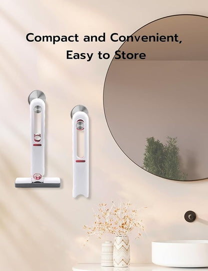 Mcbazel Portable Mini Cleaning Mop, Mini Sponge Mop, Wet and Dry Use Cleaning System, Mini Mop for Bathroom, Kitchen, Desktop, Glass, Living Room, Car (2 Sponge Head + 1 Squeeze Handle)