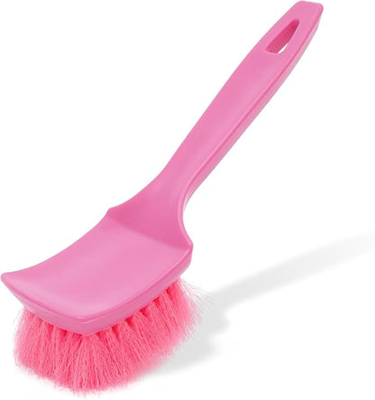 Pink Carpet Brush for Women, Soft Nylon Bristles for Cleaning Leather Seats and Soft, Scratch-Free Cleaning Brushes for Car, Home, Shower, Kitchen