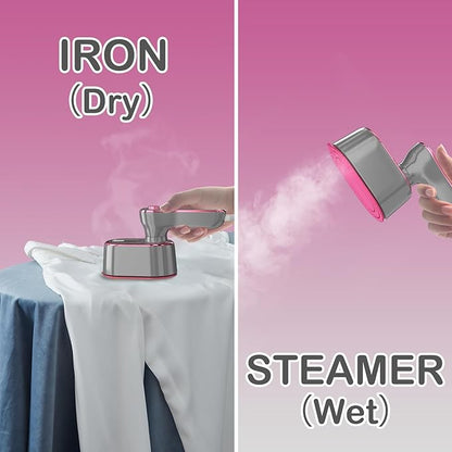Travel Steamer Iron for Clothes Mini - Portable Ironing Machine Travel Small Size Portable Steamer Travel College Dorm Home Essentials (LightGrey)