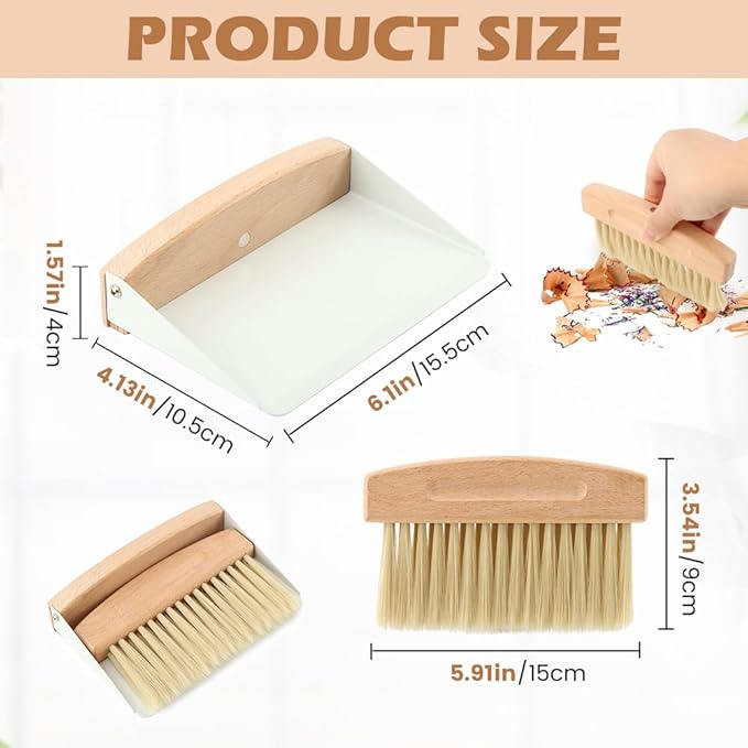 Mini Dustpan and Brush Set,Stable Dust Pans with Brush,Easy to Store and Broom and Dustpan Set,Portable Broom and Dustpan for Countertop,Table,Sofa,Furniture,Keyboard,Car,Cabinet