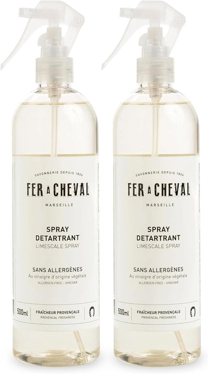 Fer à Cheval Bathroom Limescale Spray 500 ml/ 16.9 fl oz, 4-in-1 Cleaner with Natural Ingredients