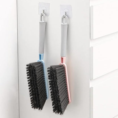 1PCS Hand Broom Cleaning Brush Soft Bristle Hand Brush with Long Handle Multi-Functional Dusting Brush for Bed, Car, Sofa, Furniture, Clothes, and Carpet (Pink,15.7 Inch)