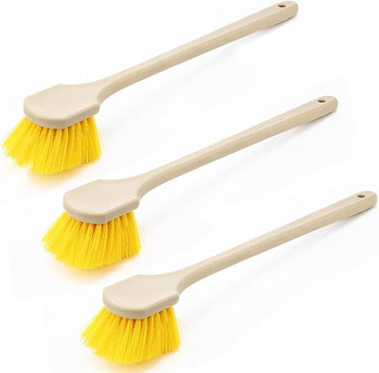 Lounsweer 3 Pack Acid Brushes 20 Inch Professional Scrub Brush with Long Handle Cleaning Tools for Auto Wheels, Mortar, Concrete, Boat