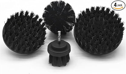 ZIMISI 4PCS Drill Brush Attachment Set, Mult-Purpose Car Wash Brush, Rotary Detailing Brush Set, Car Carpet Cleaner Brushes for Wheel, Grout, Shower, Bathroom, Floor (Black)