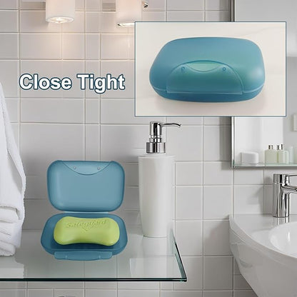 Travel Soap Holder Bar Soap Dish Shower Soap Saver Case Container Box for Bathroom Camping Gym Vonpri (Dark Blue, Without Bag)