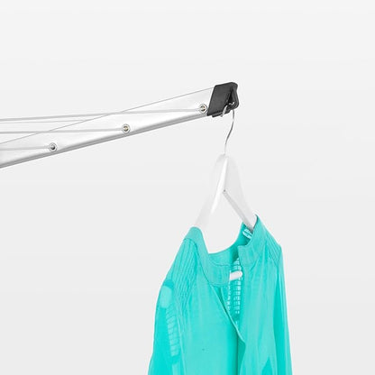 Brabantia Topspinner Outdoor 4 Arm Spinning Clothesline (131 ft/Ø 1.8") Rotating, Folding Clothes Drying Rack + Concrete Ground Tube (Gray)