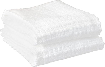 Ritz Royale Collection 100% Combed Terry Cotton, Highly Absorbent, Oversized, Kitchen Towel Set, 28" x 18", 2-Pack, Solid White