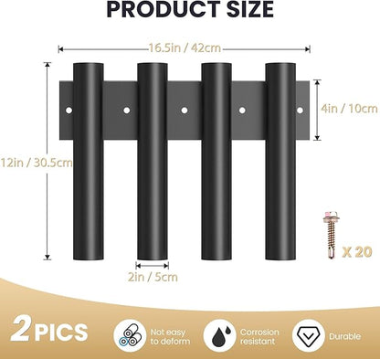 Shovel Holder for Truck - 8-Hole Heavy Duty Steel Tool Organizer - for Bed & Box Mount (Truck Bed Rail or Tool Box) - Also for Workshop and Farm Shed Use - Holds Rakes, Shovels, Hoes