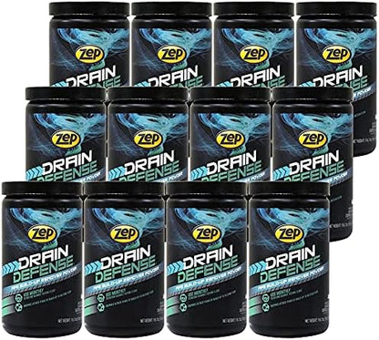 Zep Drain Defense Enzymatic Drain Cleaner Powder 18 oz (Case of 12) ZDC16 - Safe for Pipes and Septic Systems