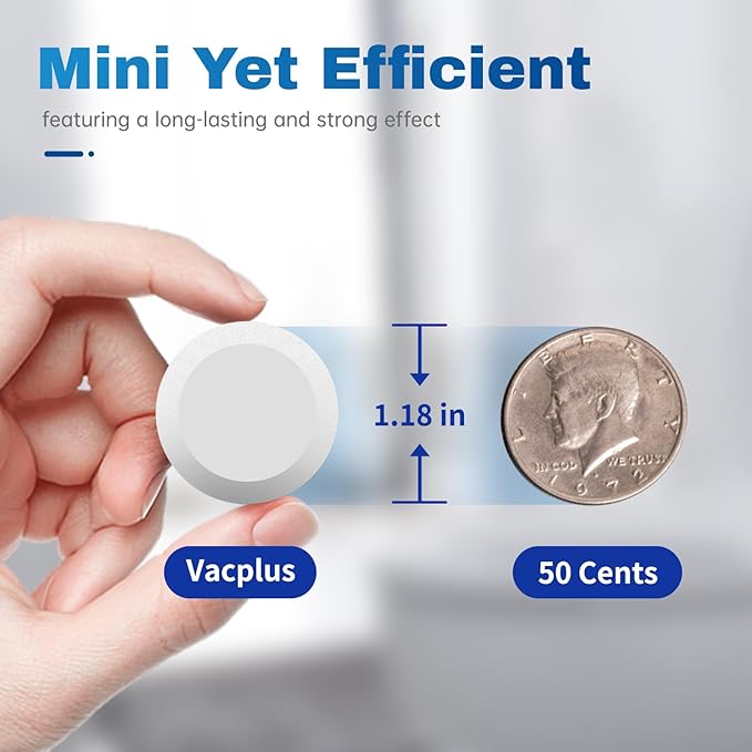 Vacplus Toilet Bowl Cleaner Tablets 50 PACK, Automatic Toilet Bowl Cleaners with Bleach for Deodorizing and Descaling, Bathroom Cleaner Against Tough Stains