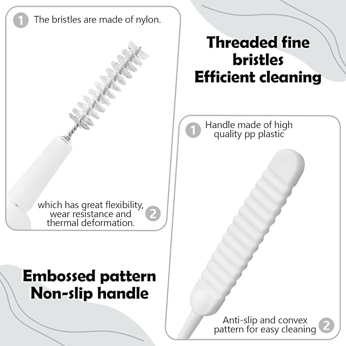 100 Pieces Mini Shower Head Cleaning Brush Multifunctional Gap Hole Anti-Clogging Nylon Pore Gap Cleaning Brush for Window Slot Phone Keyboard Car Vent Straw Bathroom Shower Cleaning Tool (White)